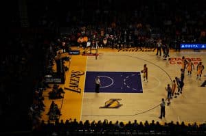 Lakers player taking technical freethrow