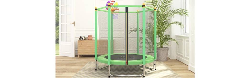Lovely Snail 5FT Trampoline for Kids with Safety Enclosure Net Basketball Hoop Mini Trampoline 60 The 7 best Trampoline with a basketball hoop in 2022 3