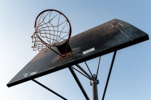 worm's eye view photography of basketball hoop